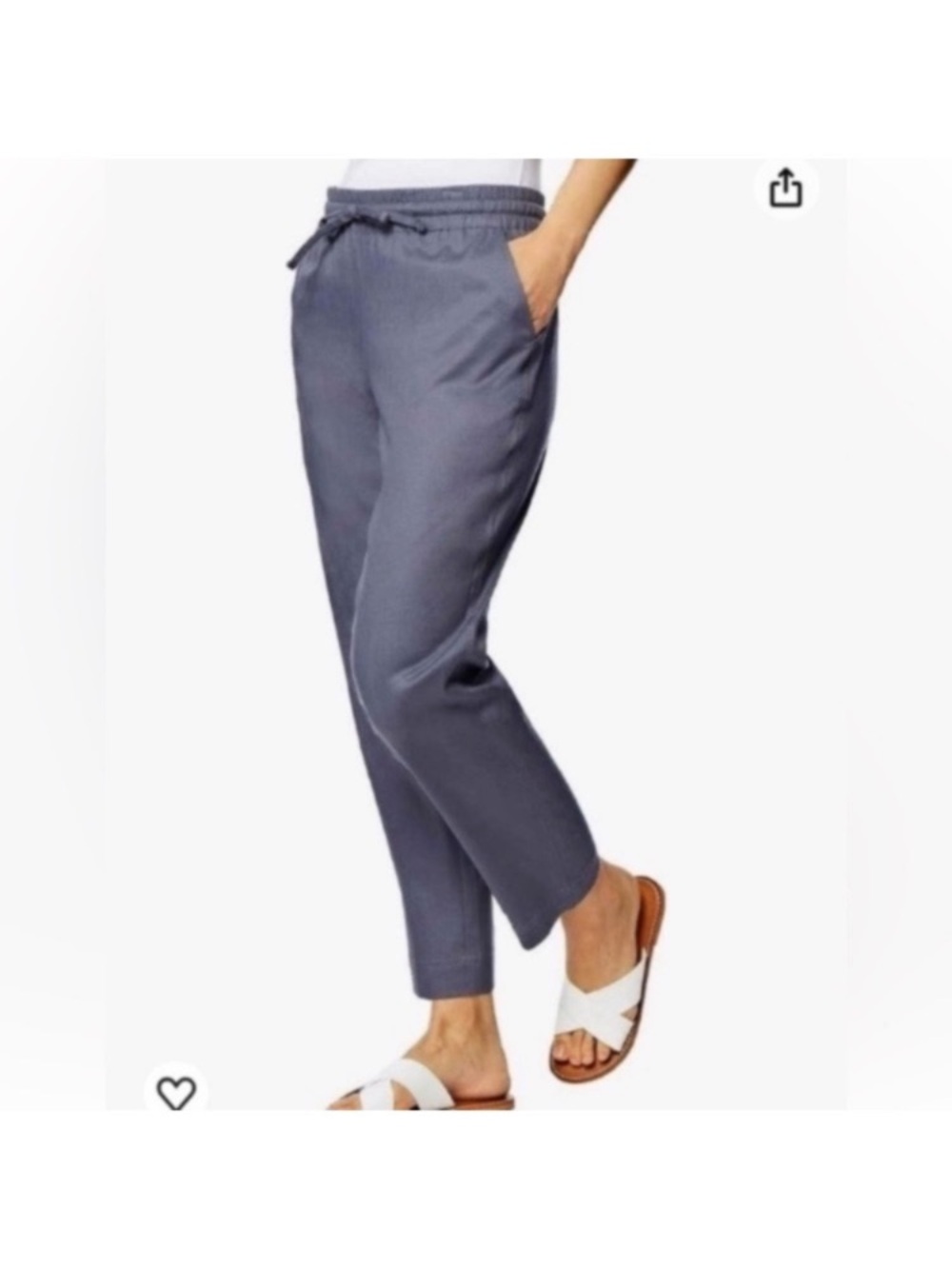 32 Degrees linen blend Ankle Pants Blue Size M